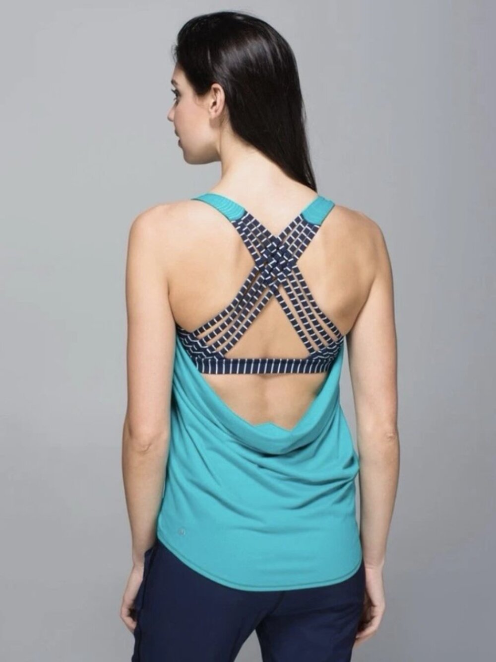 Lululemon Blue Tropics Striped Wild Tankl Size 6